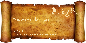 Medvegy Áron névjegykártya